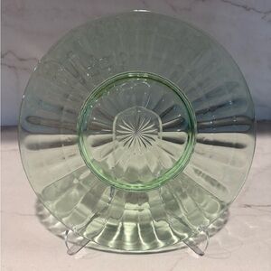 Vintage Depression Glass Plate, Green